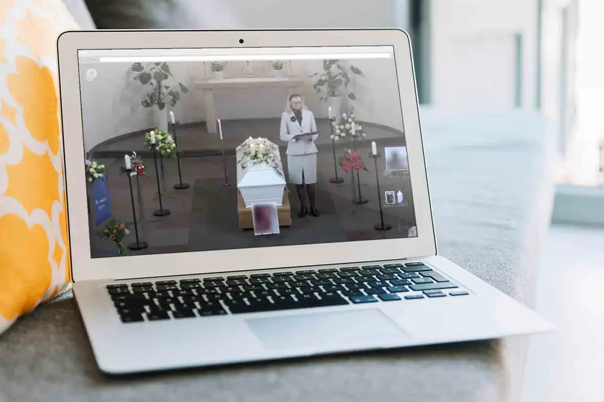 Livesändning av begravning med professionell kamera