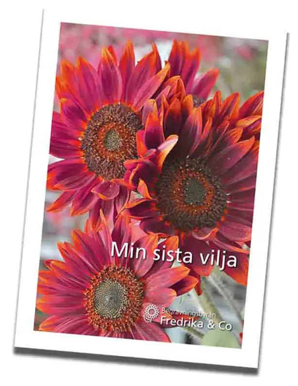 Min sista vilja - broschyr från Begravningsbyrån Fredrika & Co