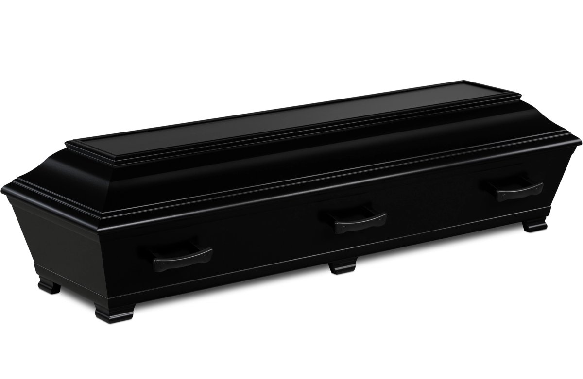 Kista Akvarell svart med trähandtag stängd