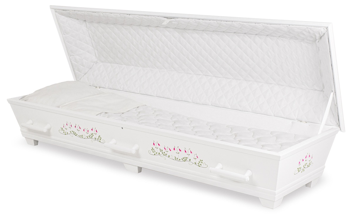 Kista Tradition vit med linneadekor öppen