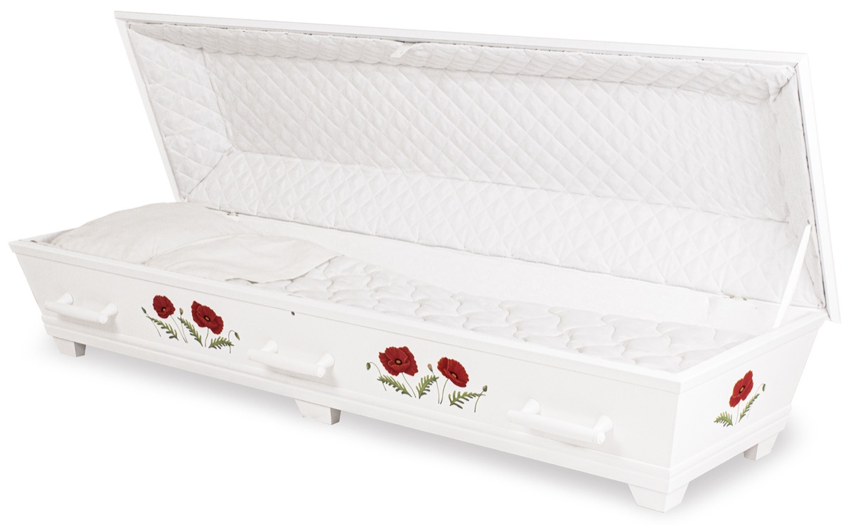 Kista Tradition vit med vallmodekor öppen