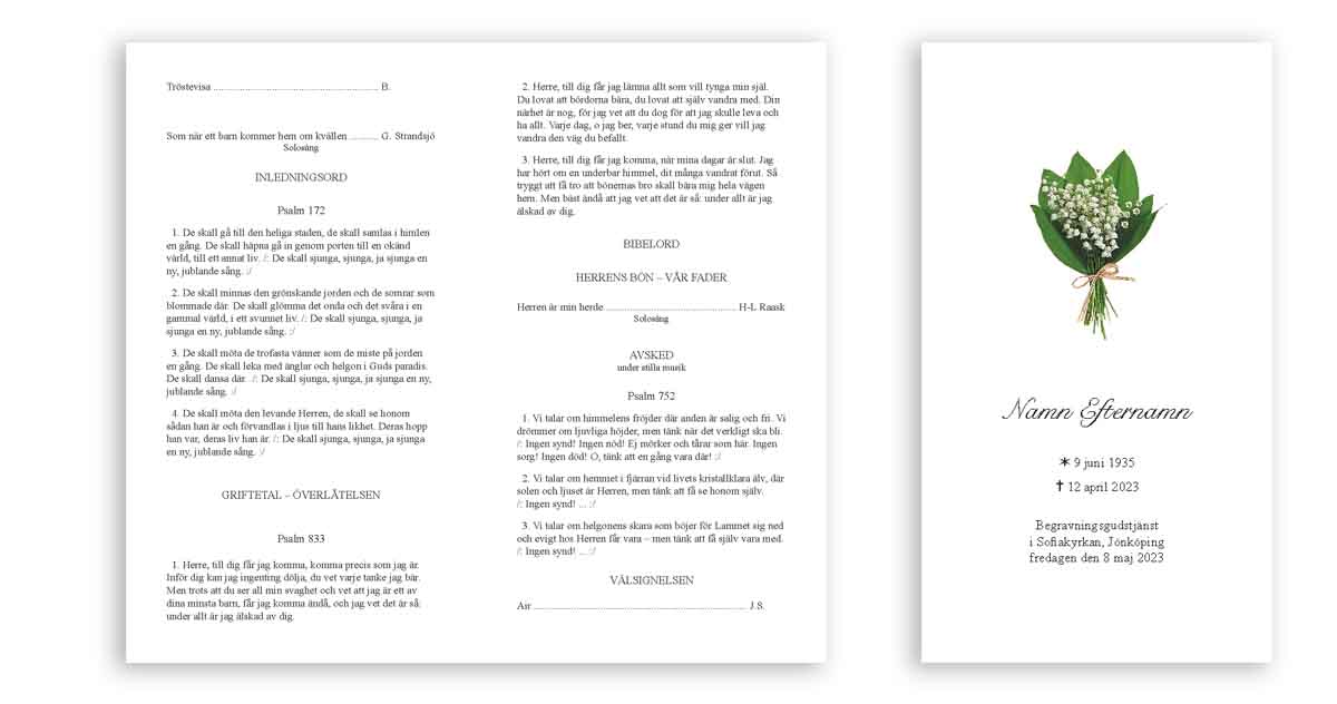 Programkort Liljekonvalj