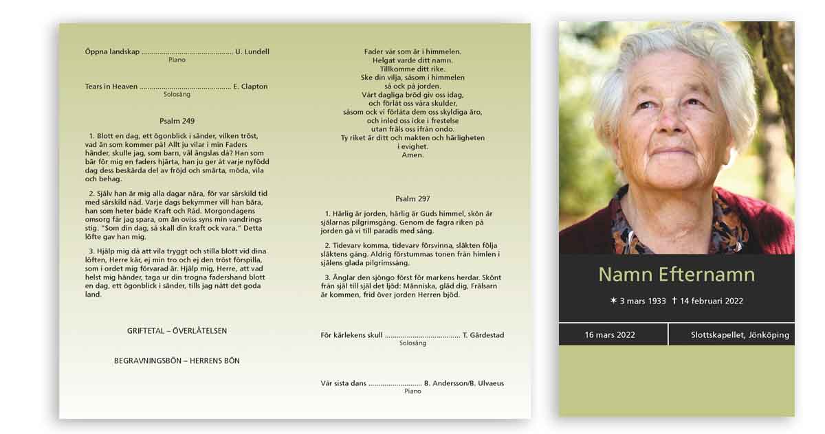 Programkort Modern med foto